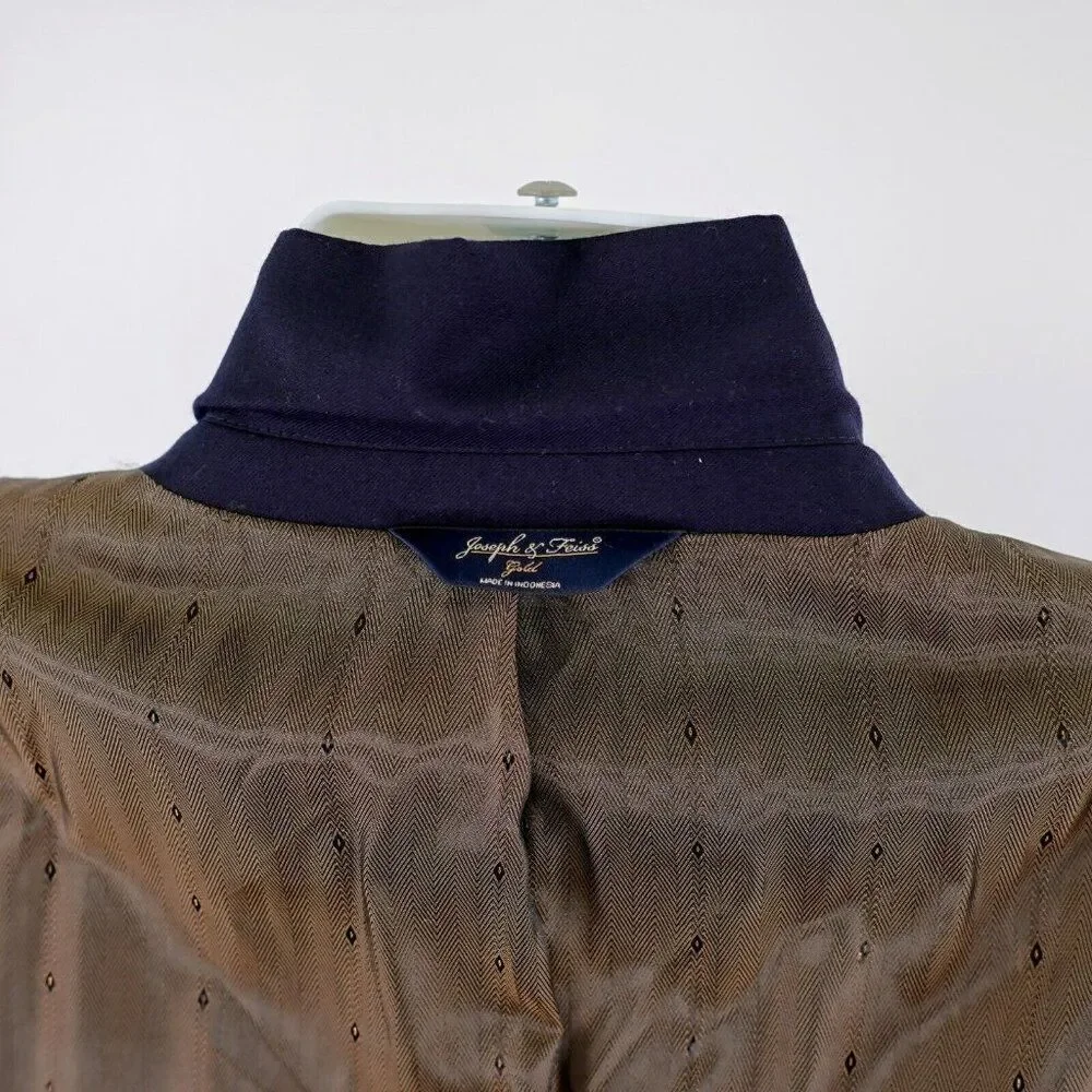 Joseph & Feiss Gold Blue Wool 48L Or Slim 50L 2 Button Suit Jacket‎ / Blazer
